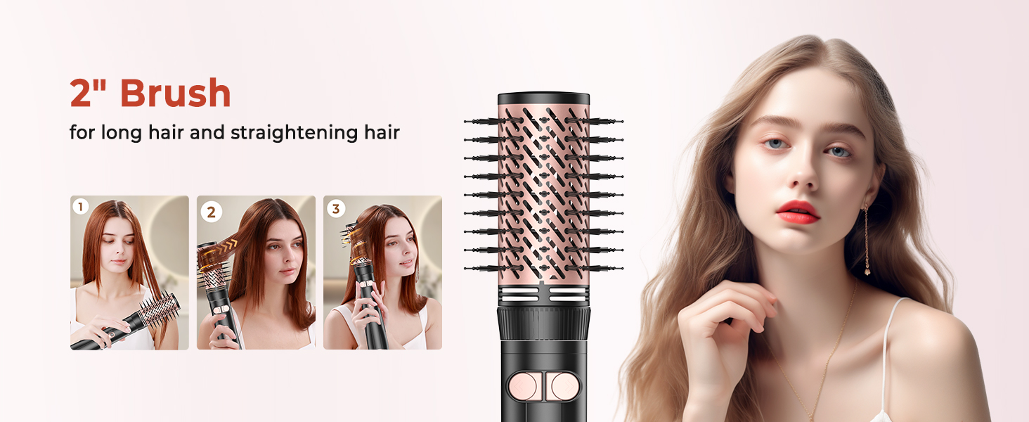 Мультистайлер для волосся 5 в 1: фен-щітка, плойка, об'єм, локони, 1000W, золото