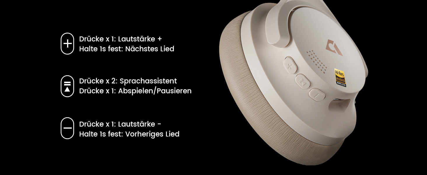 Навушники бездротові 1Mii AI Y8+ Bluetooth 6.0 з активним шумозаглушенням LDAC, 100 годин роботи, бежеві