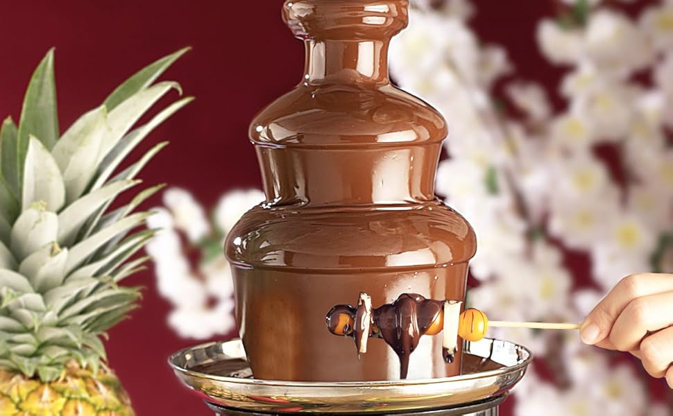 Шоколадний фонтан Rosenstein & Söhne з нержавіючої сталі, 250 Вт