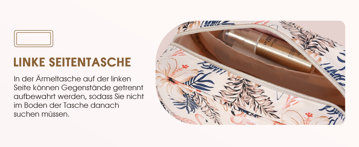 Чоловічий туалетний набір Narwey: водонепроникний, міцний, з багатьма відділеннями, для подорожей (чорний, бежевий з фламінго)