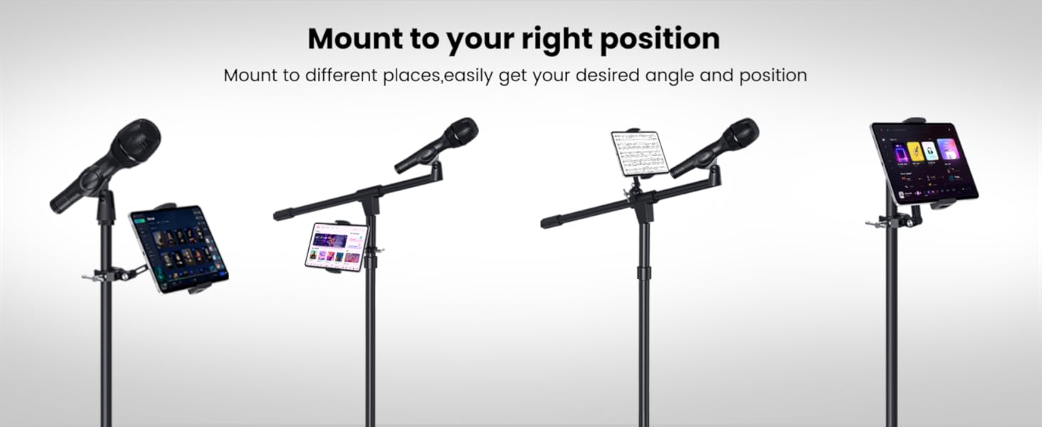 Підставка для планшета та мікрофона CreaDream, регульована, для телефонів та iPad (4.7-13 дюймів)
