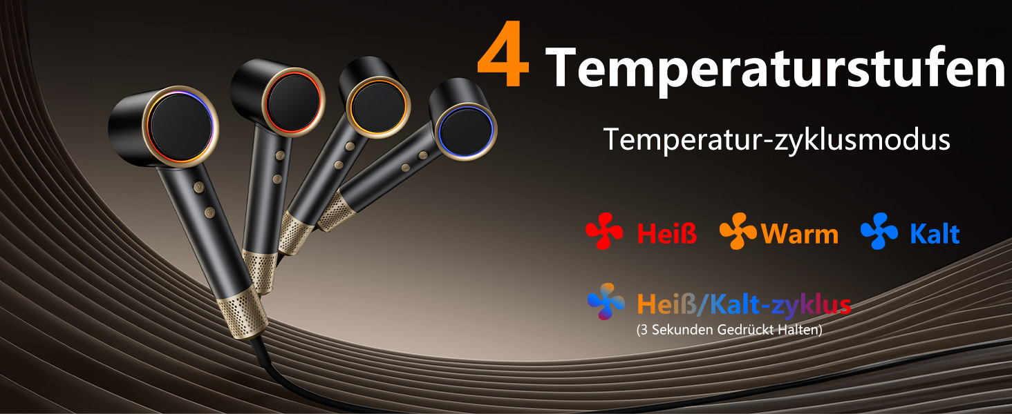 Іонський фен Föhn 200 мільйонів іонів, швидкий сушар для волосся 110 000 об/хв, компактний фен для подорожей, дому, салону. 3 температурні режими та 2 швидкості, концентрат. Сірий колір