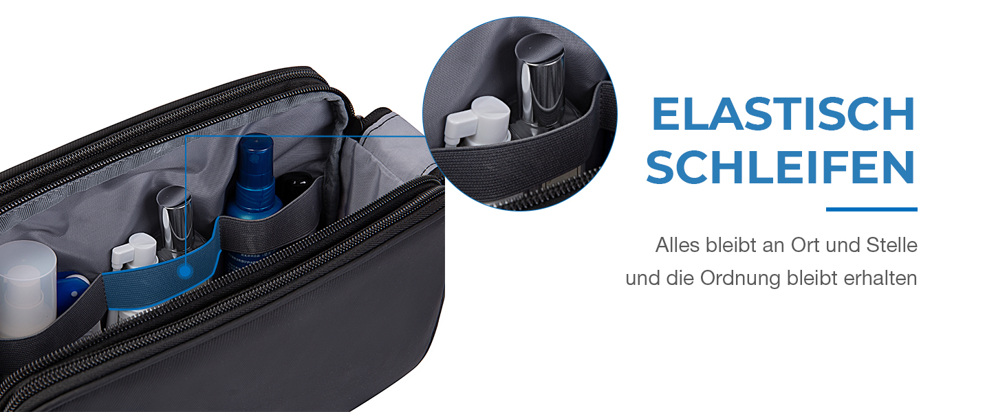 Чоловіча дорожня косметичка BAGSMART з подвійною блискавкою, великий об'єм, 5л, темно-сірий колір