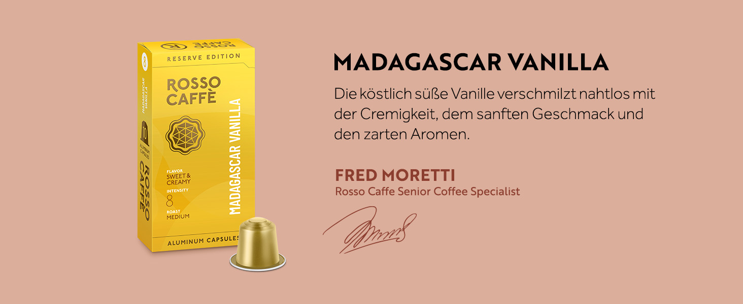 Капсули ROSSO CAFFÈ Nespresso Reserve Edition (80 шт.) - 8 сортів преміум еспресо, суміш, сумісні з Nespresso, Made in Italy