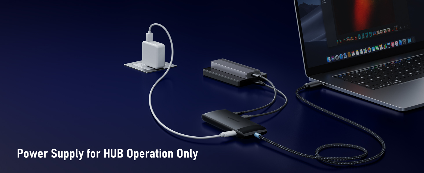 Lemorele USB-C док-станція: 4K HDMI, 4x USB 3.0/2.0, 100W PD, SD/TF, USB-C 3.0 - для MacBook, Dell, HP, Lenovo, Asus