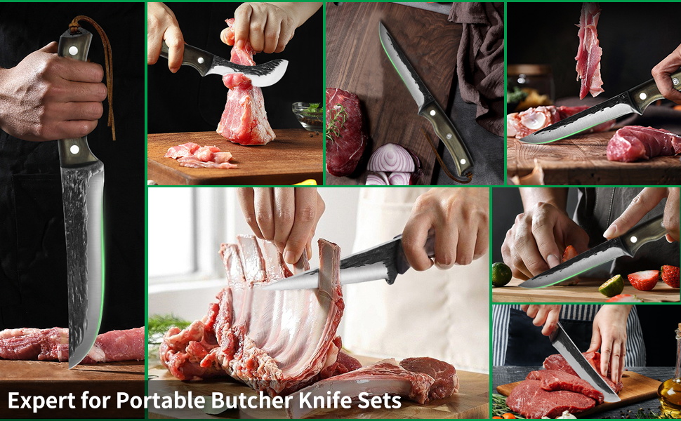 Набір кухонних ножів FULLHI з дерев'яною ручкою (11 предметів)