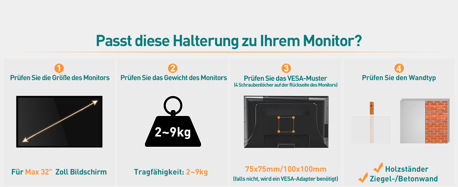 Кріплення для монітора ELIVED EV023A: газліфт, 13-32