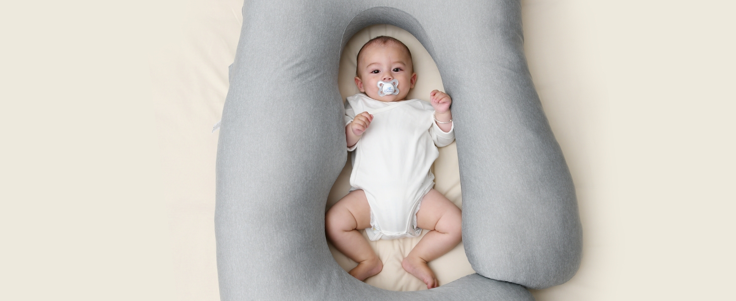 Вагітний подушка Momcozy з кристального велюру U-подібної форми - подушка для вагітних, підтримка спини та стегон (145см, сірий)