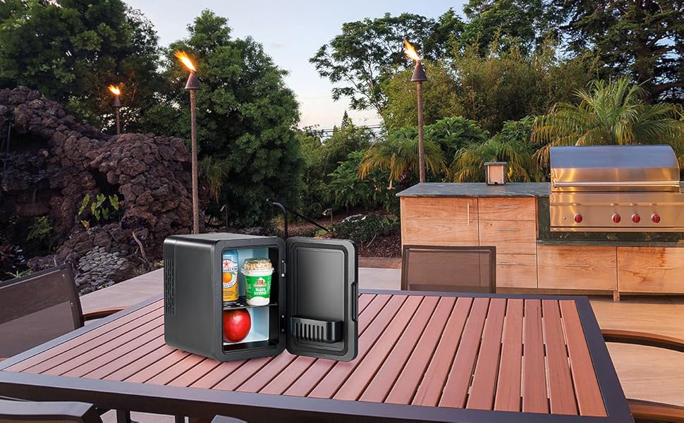 Міні-холодильник Rosenstein & Söhne для подорожей: 4 літри, 12/230V, з підігрівом, блакитний