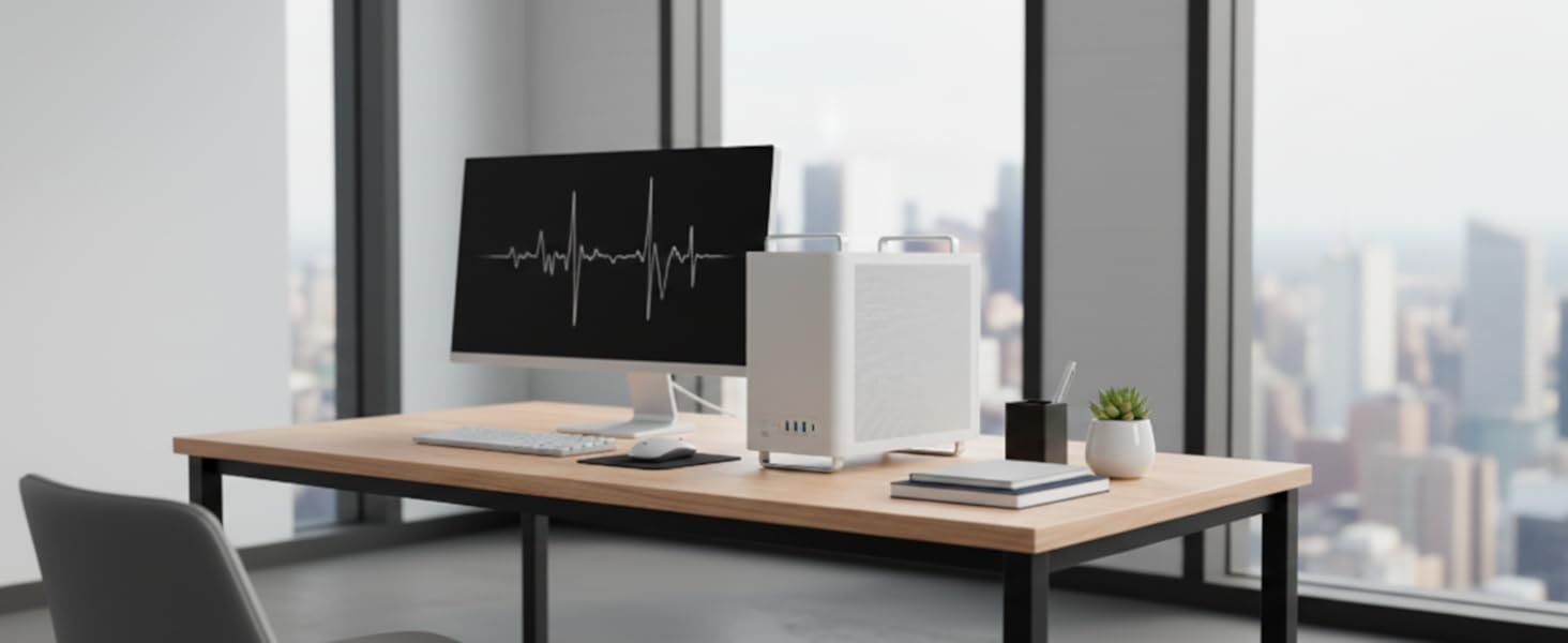 Корпус для ПК NEWWAY NC1 Mini-Tower, підтримка Mini-ITX/ITX/Micro-ATX, USB Type-C, з вентилятором 9мм, металевий сітчастий дизайн, чорний