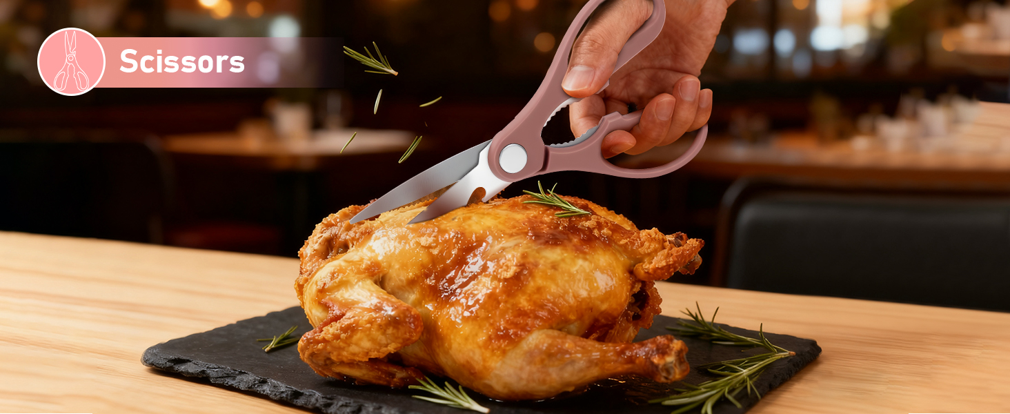 Набір кухонних ножів Messerblock 16 предметів з дерев'яною підставкою, дощечкою, захистом пальців, точилкою та кухонними ножицями. Професійний набір ножів для дому (зелений/рожевий)