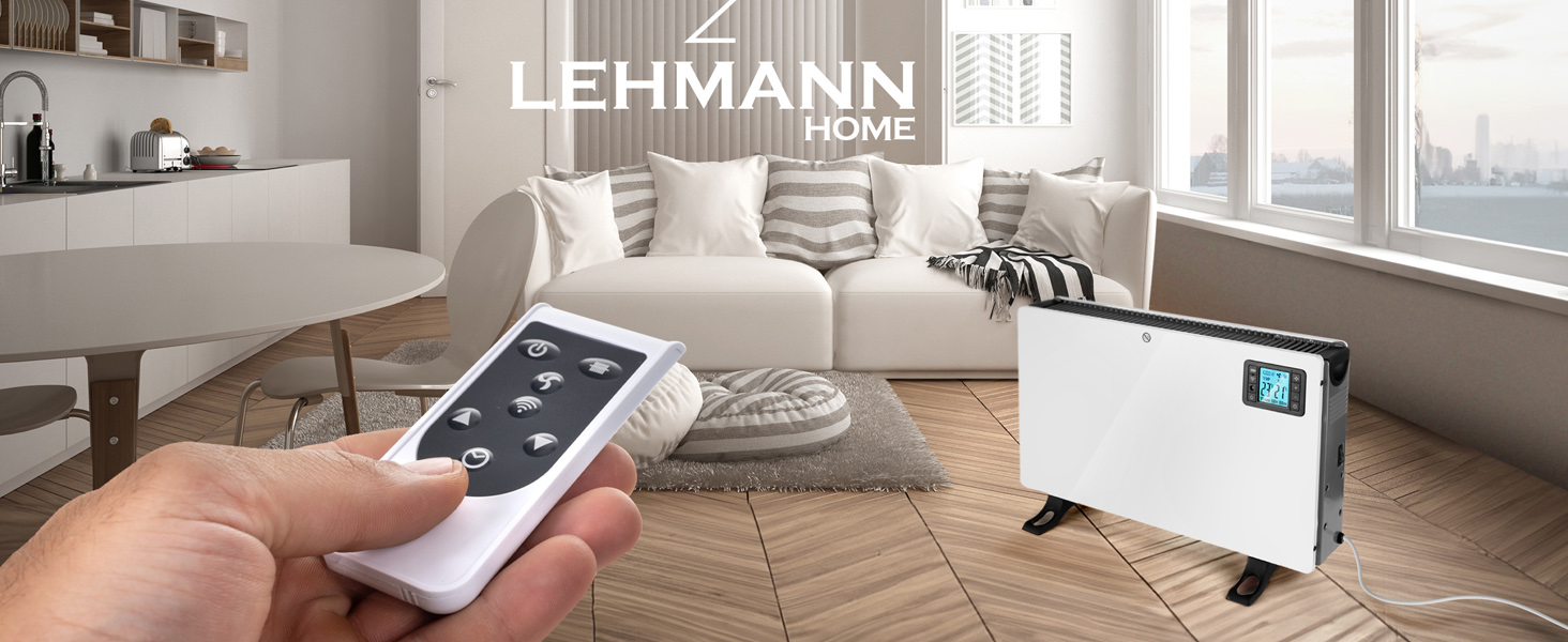 Електричний конвектор LEHMANN LHOHC-2013C: 2000 Вт, WiFi, LED, Таймер, Пульт керування