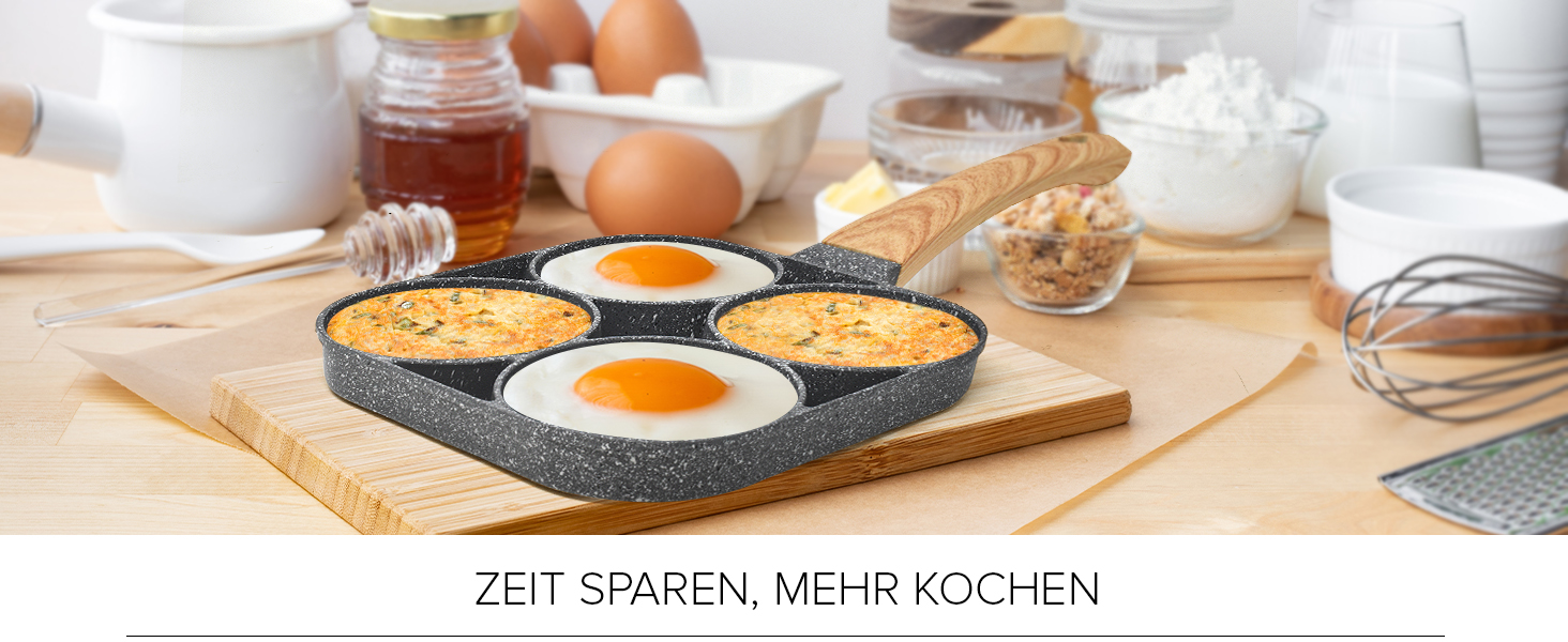 Пан для смаження Pancake Joeji's Kitchen з 4 відділеннями - антипригарне, для індукційних плит