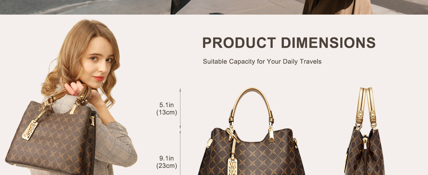 Сумка жіноча Nicole & Doris елегантна шопер середнього розміру з PU шкіри коричнева з брелоком