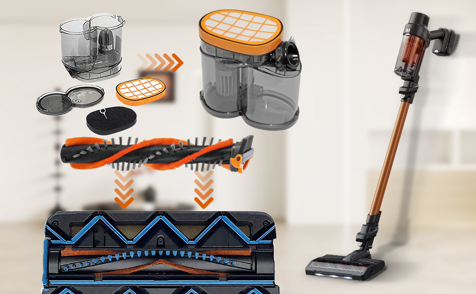 Набір фільтрів для акумуляторного пилососа Philips SpeedPro Max (4+1 шт.), помаранчевий
