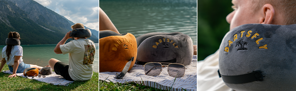 Подушка для шиї Memory Foam - Автомобільна та авіаційна, ергономічна, проти болю в шиї, для сну, для далеких перельотів, сірого кольору