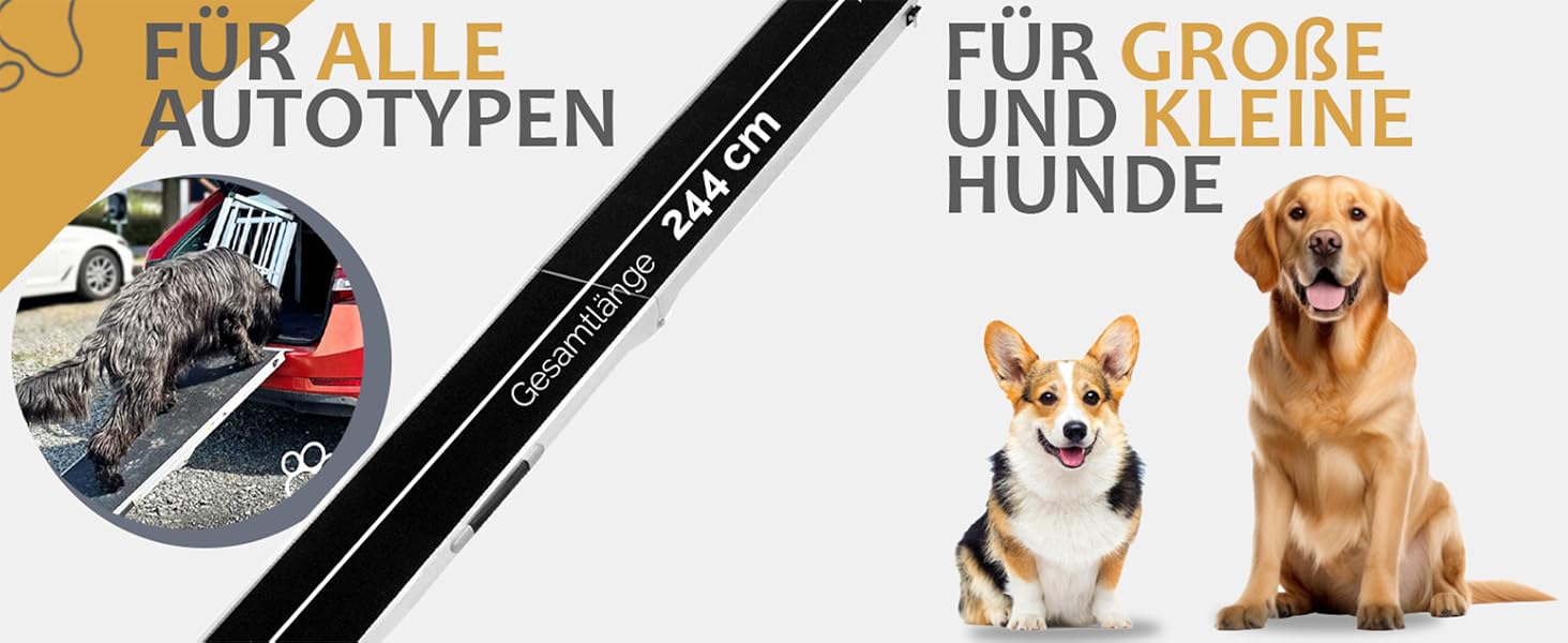 Рампа для собак Petigi - пандус в багажник авто, складаний, алюміній, 244 см