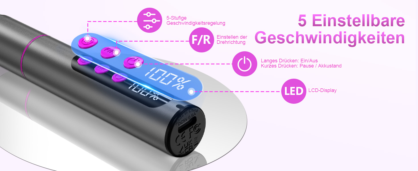 Електричний фрезер для нігтів Nagelfräser - 12 в 1, 35000 об/хв, для гелю, акрилу, манікюру та педикюру, сірий