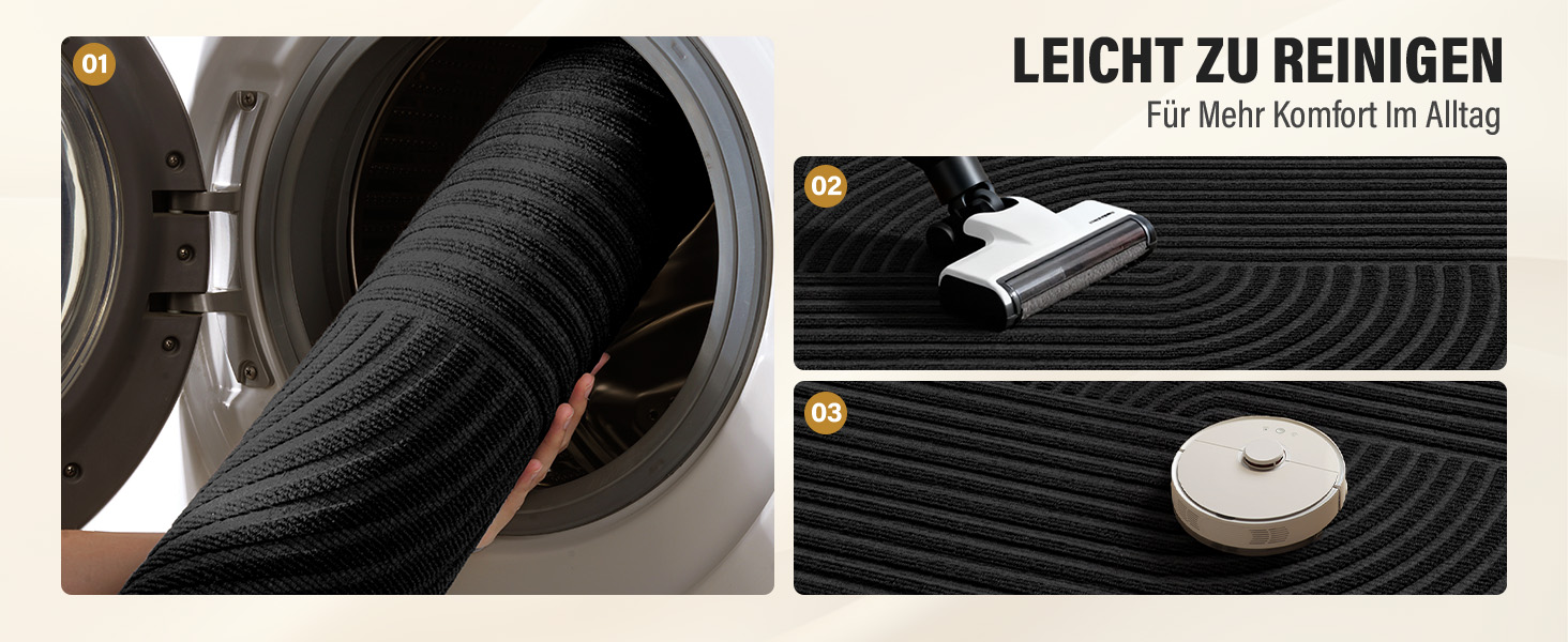 Привітальний килимок FEOMOS 60x90 см, протиковзний грязезахисний килим для входу, коридору, кухні та балкона, чорний, придатний для прання