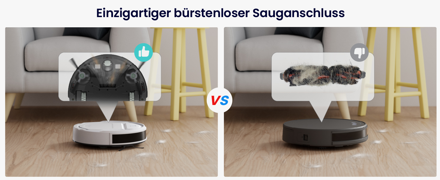 Робот-пилосос LEFANT M210P: потужність 2200 Pa, Wi-Fi, Bluetooth, керування через додаток, 6 режимів, автоматична зарядка, ідеальний для шерсті тварин та твердих підлог