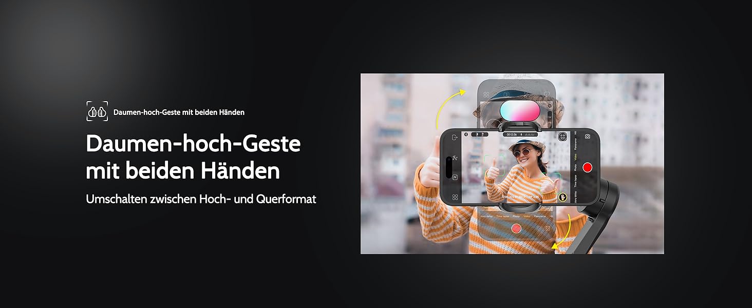 Стабілізатор для смартфона AOCHUAN Smart X Pro Kit: 3-осьовий гiмбал з RGB-фiллером, трекер обличчя, для iPhone/Android, чорний