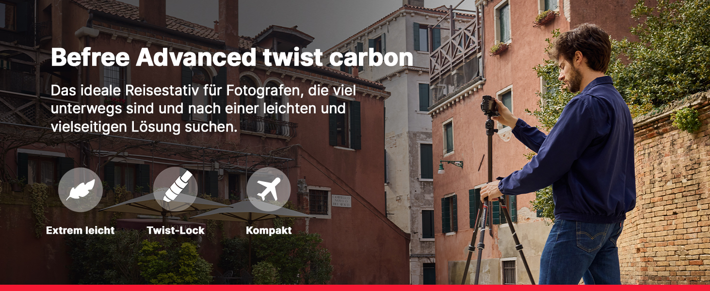 Карбоновий штатив Manfrotto Befree Advanced Twist з гідравлічною головою, компактний дорожній трипід для DSLR та бездзеркальних камер