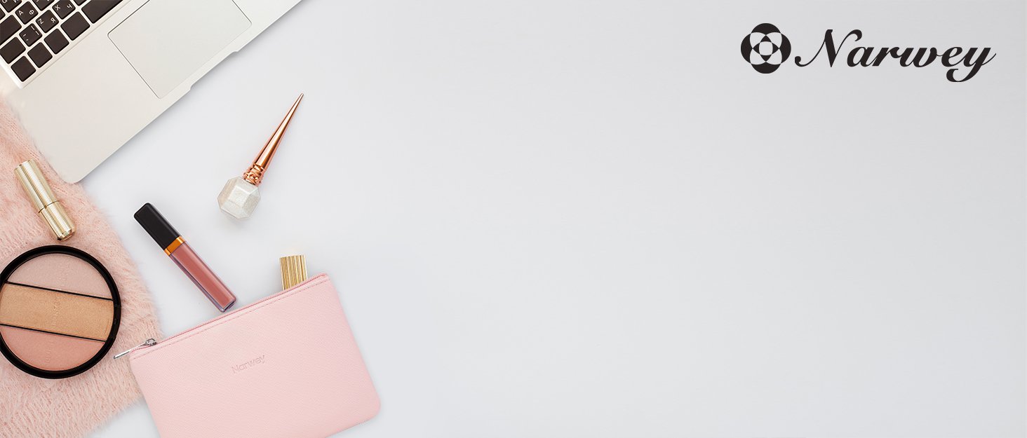 Косметичка для жінок Narwey: дорожня, велика, з широким відкриванням (сіро-блакитний)