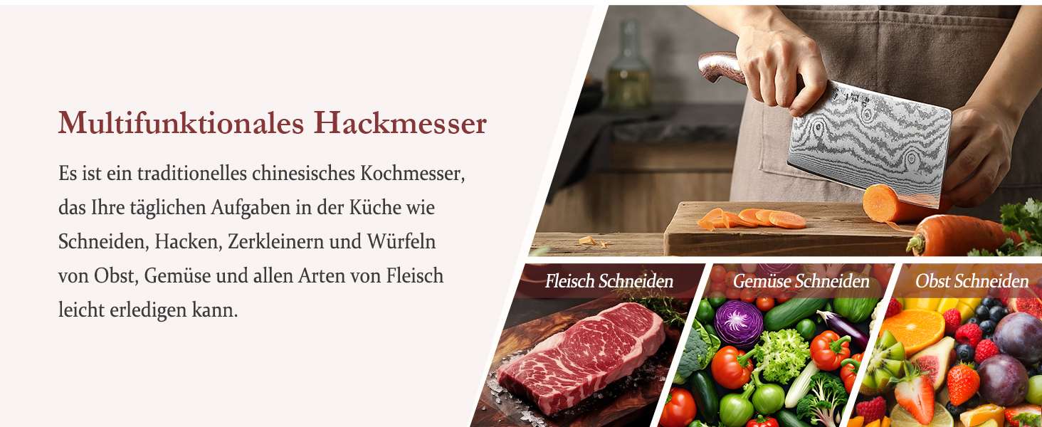 HEZHEN ніж кухарський 21 см дамаст 67 шарів, професійний ніж для кухні з дерев'яною піхвою, full tang ручка з Micarta
