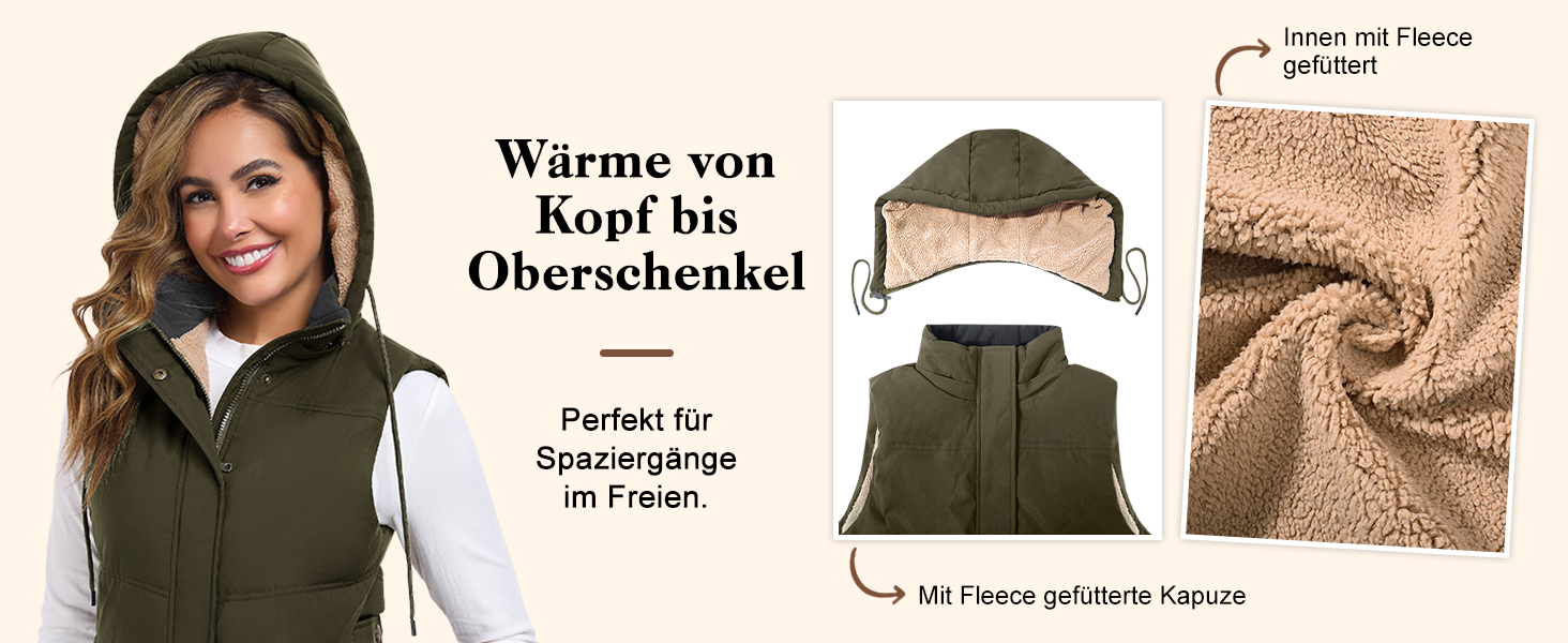 Жіноча жилетка Tuopuda з капюшоном, стеганий фліс, утеплена флісом, тепла зимова куртка без рукавів, термо жилетка, комір-стійка, жилетка з капюшоном, блискавка, осінь/зима, чорний колір, розмір L