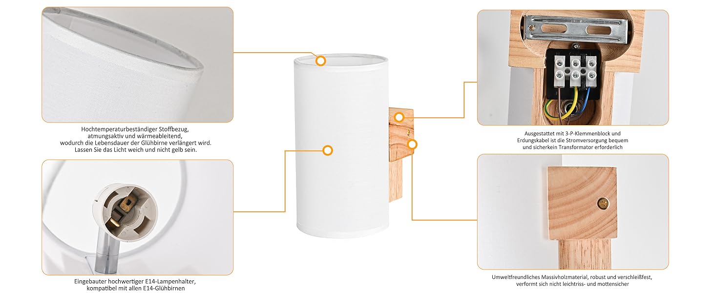 Стійка лампа Gleonlux з дерева, вінтажний стиль, E14, бохо, індустріальна для дому, 10x13.3x18 см