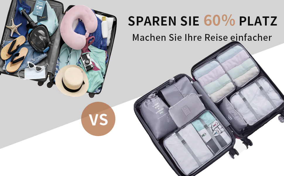 Органайзер для валізи 10 шт. Set, Packing Cubes для одягу, Travel Organizer, Набір для подорожей, Сітка для валізи (Сірий)