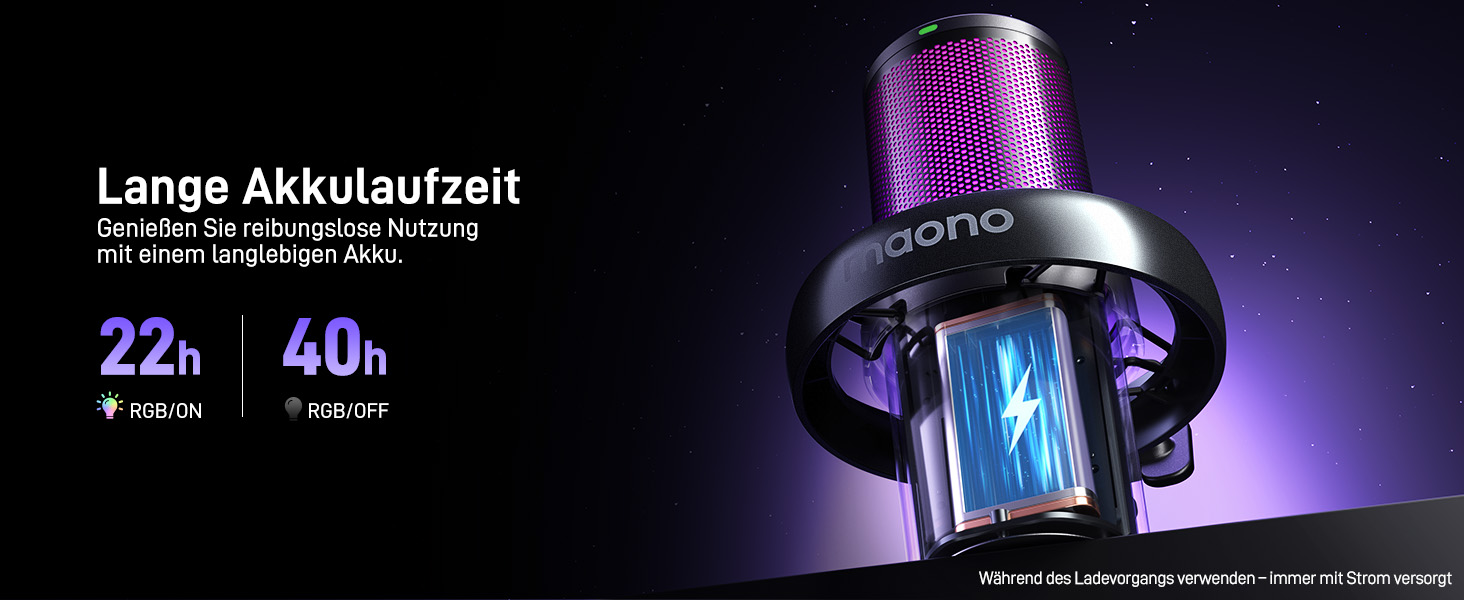 Мікрофон MAONO DM40 бездротовий для ПК з RGB підсвіткою та ШІ-зміною голосу, 3-рівнева шумоподавлення, для геймінгу, подкастингу та стрімінгу (чорний)