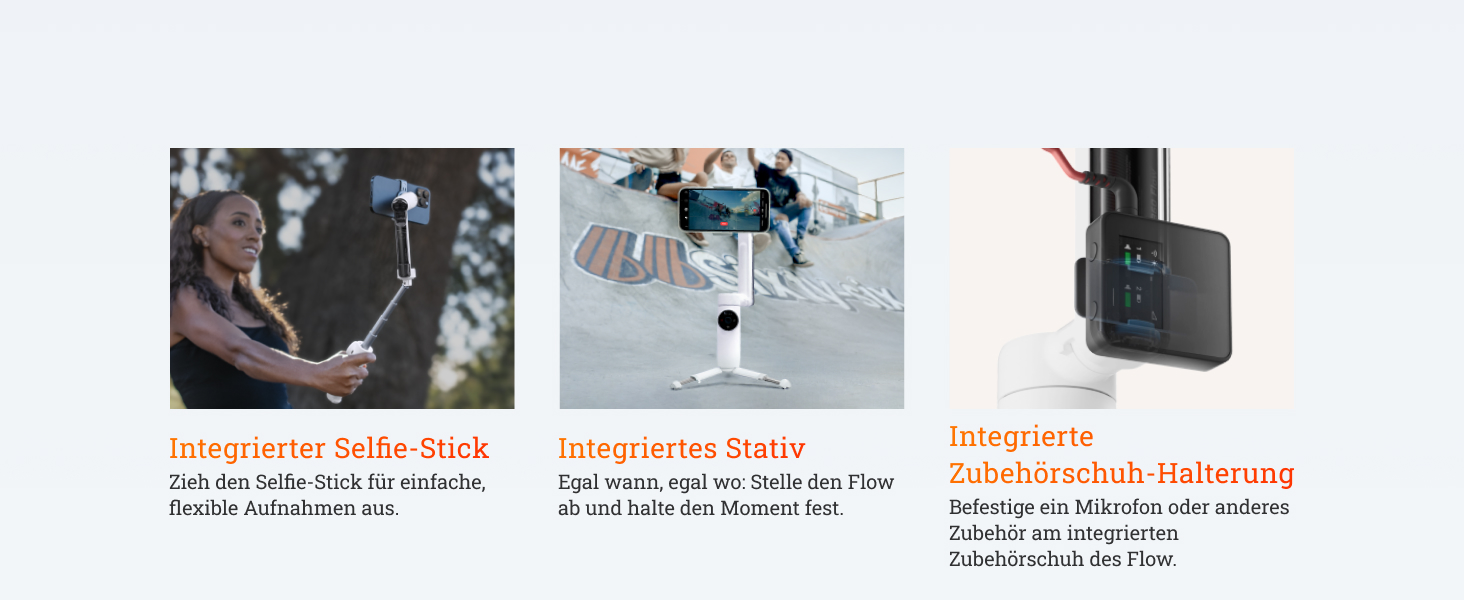 Insta360 Flow - Gimbal для смартфона з автотрекінгом, 3-осьова стабілізація, вбудований селфі-стік та штатив, білий