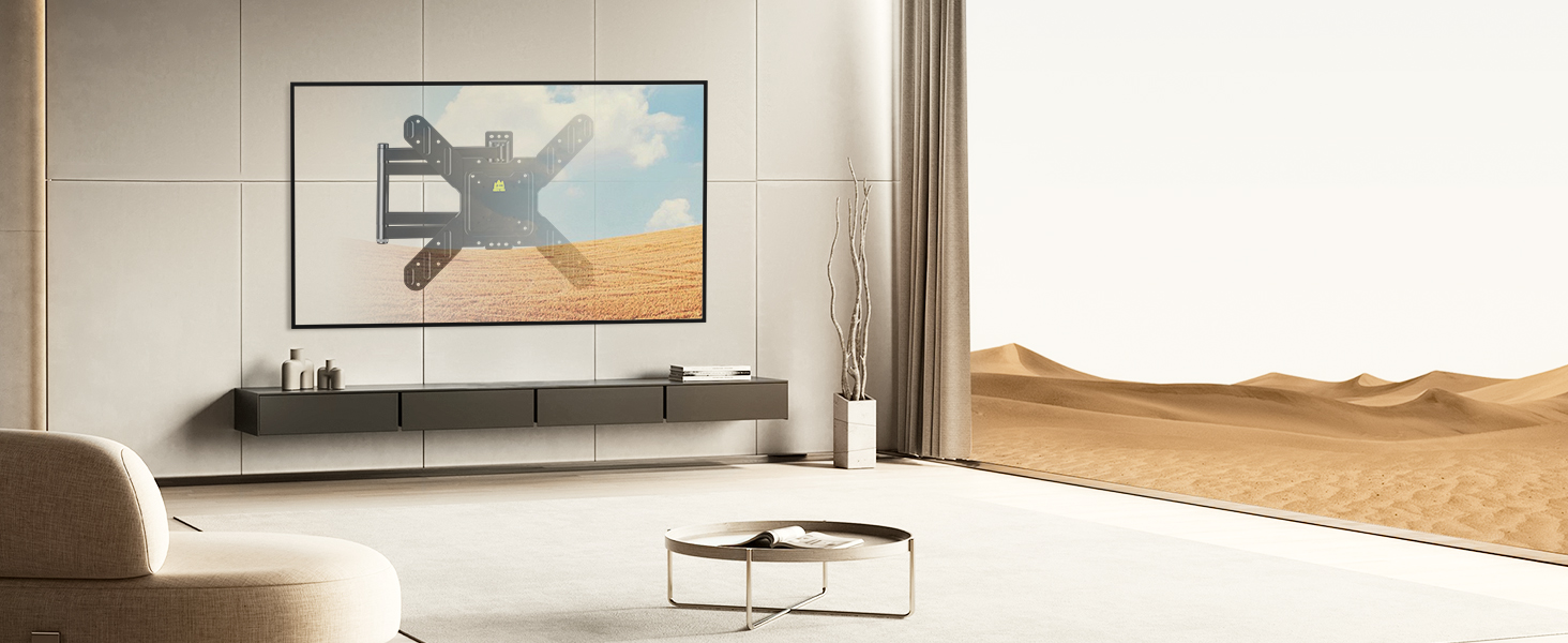 Кронштейн для телевізора FORGING MOUNT поворотний 26-65 дюймів, VESA 400x400, до 35 кг, подовжений