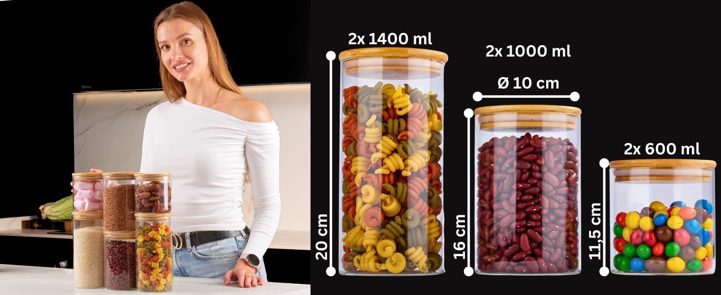 Набір контейнерів для зберігання Deco haus® 2 шт. 1,3 л (з етикетками) - для кави, цукру, борошна, мюслі. Герметичні контейнери для кавових зерен, цукру, борошна та інших продуктів.