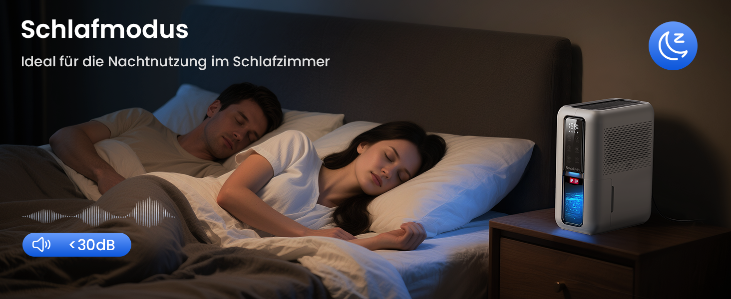 Електричний осушувач повітря NovaLivin з резервуаром 2L та регулюванням вологості | Для ванної, спальні, шафи