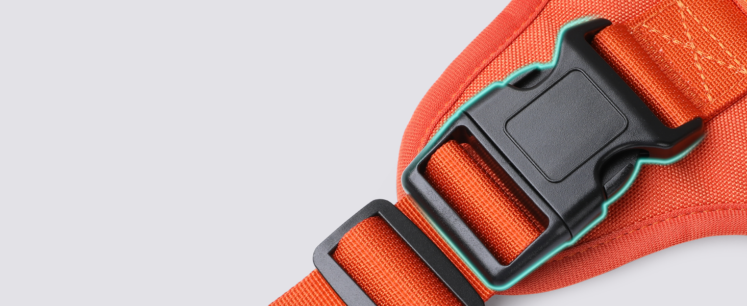 Нагрудник для собак Rabbitgoo великих порід, без натягу, тактичний з MOLLE, металеві пряжки, дихаючий, військовий, регульований, з підкладкою, L (1 шт), помаранчевий