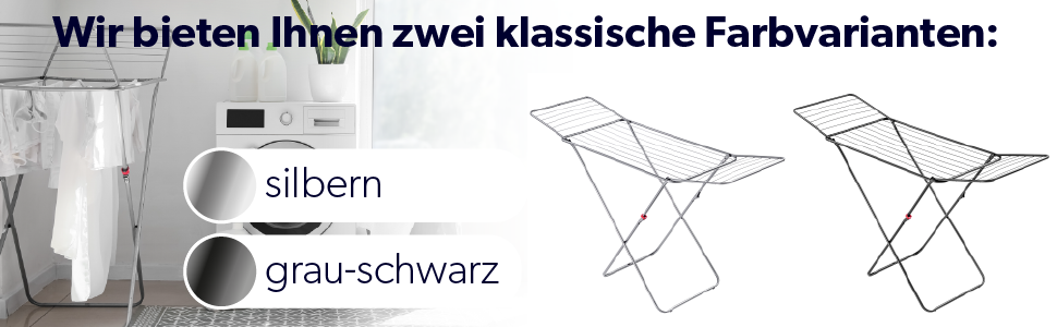 КADAX Сушарка для білизни з 18 метрами сушильної поверхні, срібна, для квартири, балкону та саду, розкладна, з антиковзними ніжками, економна, сушарка Made in EU
