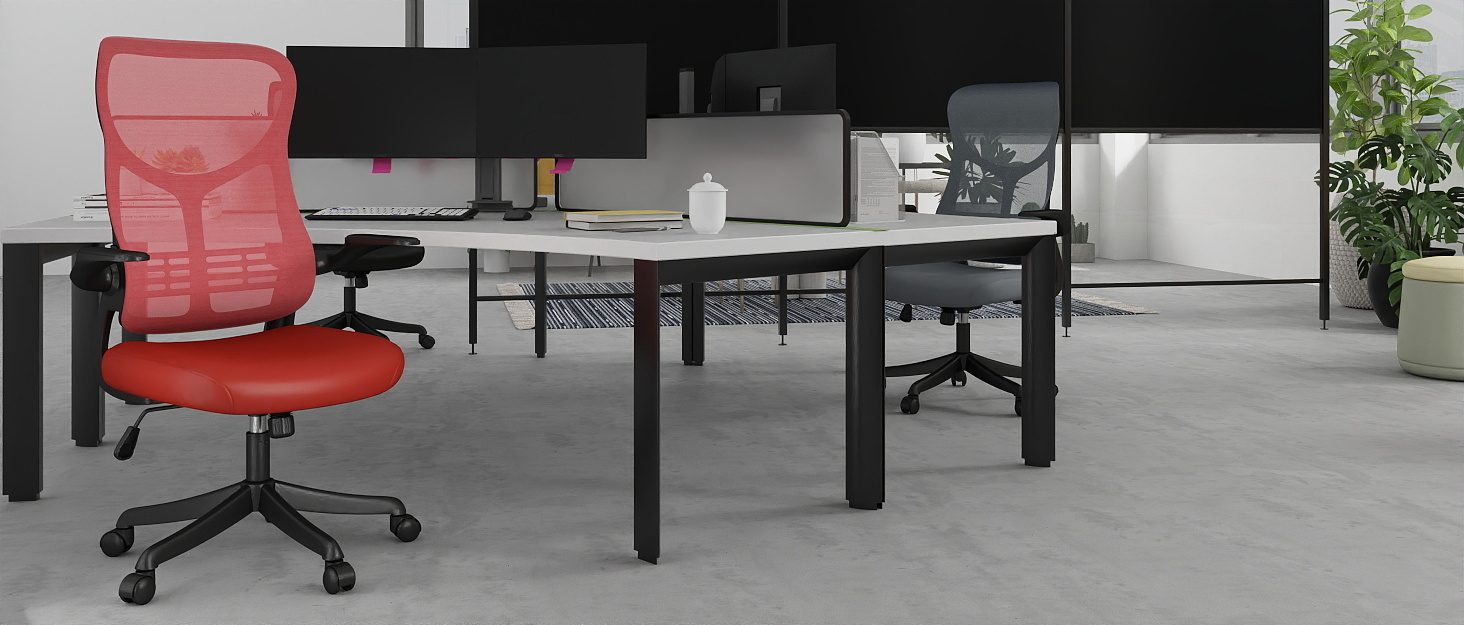 Офісне крісло MIXASTEP з PU-шкіри, поворотне, регульована висота, міцні підлокітники, 360° колеса, для роботи, навчання, ігор (Чорний)