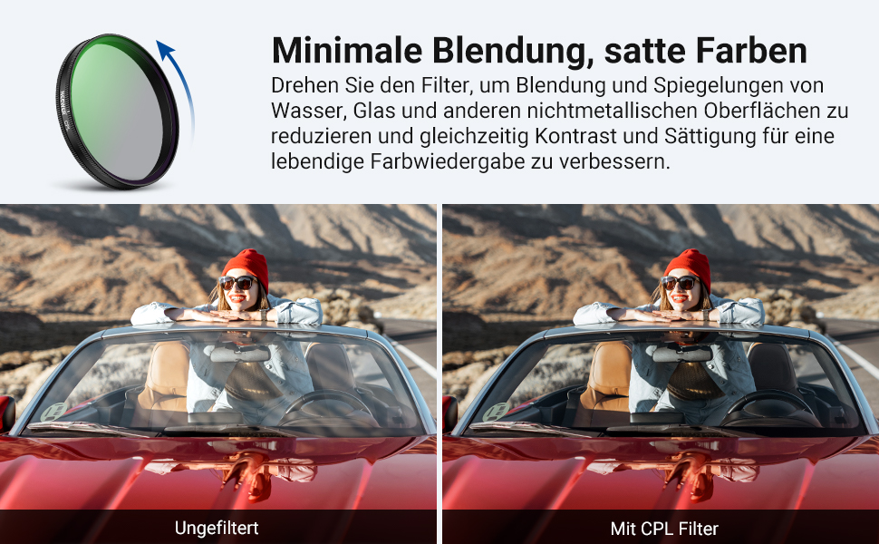 Набір фільтрів NEEWER CPL + ND для DJI Osmo: поляризаційний, нейтральний, UV, LPR, 1/4. Сумісний з Action Cam. 5 шт.