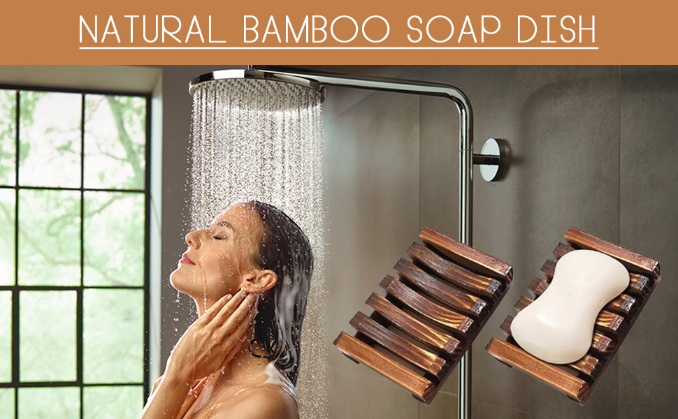 Набір мильниць з бамбука WeddHuis - 2 шт., ручної роботи, для ванної кімнати