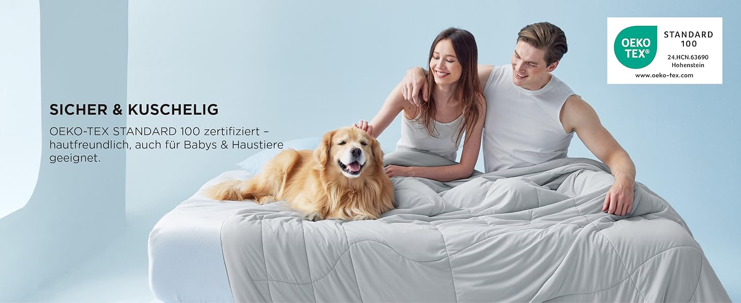 Ковдра BEDSURE 135x200 см, 4-сезонна, стеганий ковдра без наволочки, 300 GSM, для алергіків, сірий/світло-сірий, тепла, м'яка, блакитний (150x200 см)