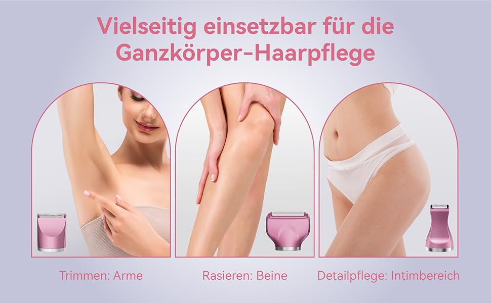 Електричний жіночий набір для гоління: багатофункціональний, для тіла, зони бікіні, USB-C, з чохлом (Рожевий)
