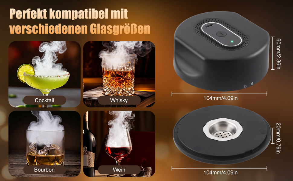 Електричний набір для копчення коктейлів та віскі з 6 ароматами, Infuser для віскі, подарунок для любителів коктейлів