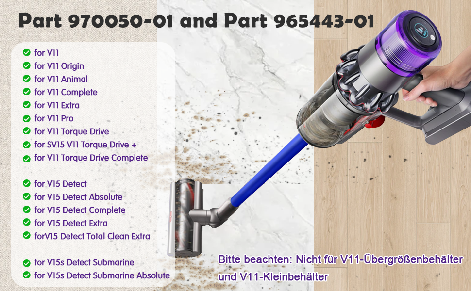 Dyson V11 & V15 Dust Bin Replacement - Compatible with SV14, SV17, SV15, SV22, SV28 Models - Includes Filter