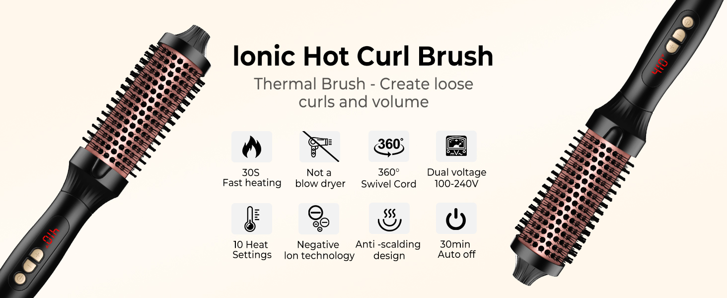 UKLISS Hairstyler 6 в 1: Airbrush, круглі щітки, плойка, фен, випрямляч | 1000W | для локонів, об'єму, випрямлення та сушіння