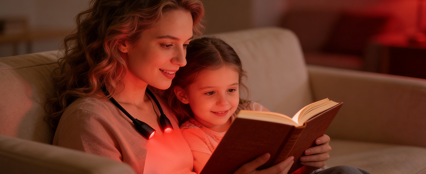 Світлодіодна лампа для читання з кліпсою 670 нм, з функцією пам'яті, димуванням та USB-зарядкою. Безсиній, портативний світильник для читання в ліжку, нашийний ліхтар