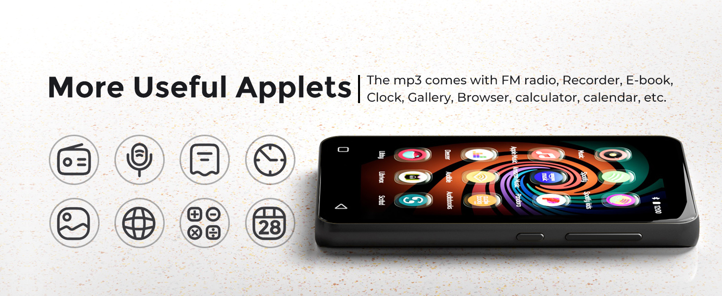 MP3 плеєр Inioasis з Bluetooth, WiFi, Spotify, Amazon Music, 4