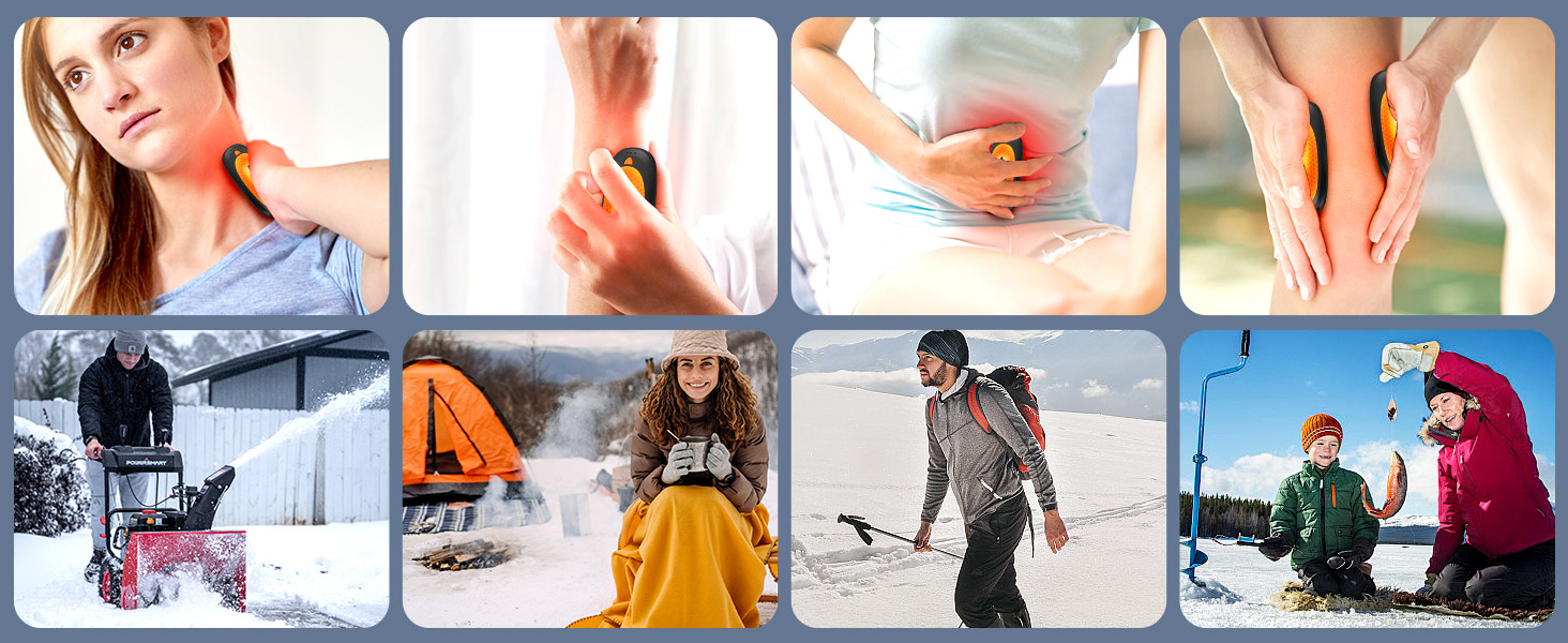 Електричні грілки для рук 2 шт. 4000mAh з зарядним кейсом 10000mAh, 3 режими нагріву, USB-C, для катання на лижах, кемпінгу, подарунок, рожевий