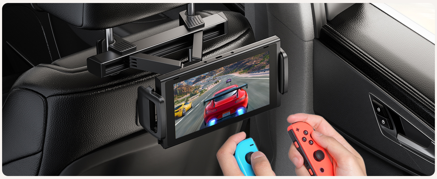 Тримач для планшета в авто Tryone - кріплення на підголівник, 360° обертання, сумісний з iPad, Smartphone, Switch, Tabs, 4.7-13 дюймів